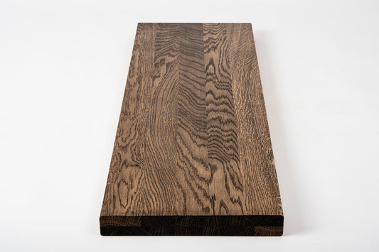 Plaukts, trepju pakāpiens, pretpakāpiens, palodze, Ozols A/B, pilnas lameles, 40 mm, 2-kārt, eļļots tonī Kūpināts Ozols