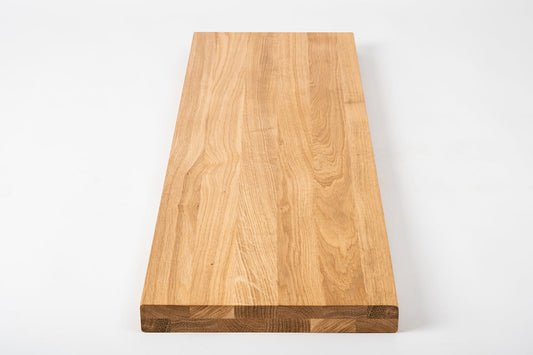 Plaukts, trepju pakāpiens, pretpakāpiens, palodze, Ozols A/B, pilnas lameles, 40 mm, 2-kārt, eļļots ar bezkrāsas cietā vaska eļļu