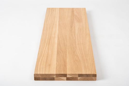 Plaukts, trepju pakāpiens, pretpakāpiens, palodze, Ozols A/B, pilnas lameles, 40 mm, 2-kārt, eļļots ar cietā vaska eļļu tonī Dabīgi balts