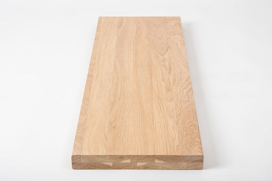 Plaukts, trepju pakāpiens, pretpakāpiens, palodze, Ozols A/B, pilnas lameles, 40 mm, 2-kārt, Balti eļļots