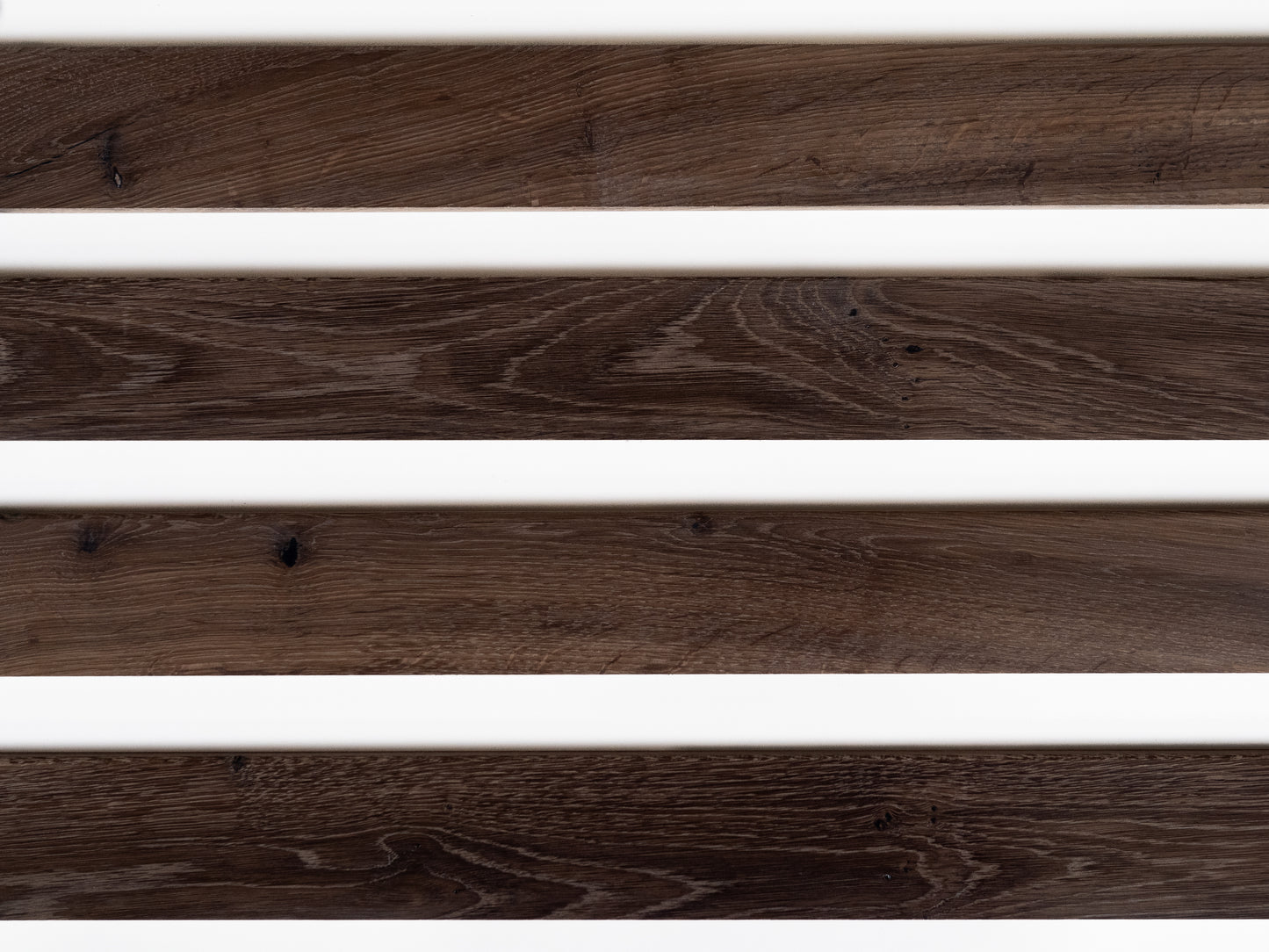 Solid Skirting Board Smoked Oak Rustic, 18x70x2000mm with radius, White oil, filled