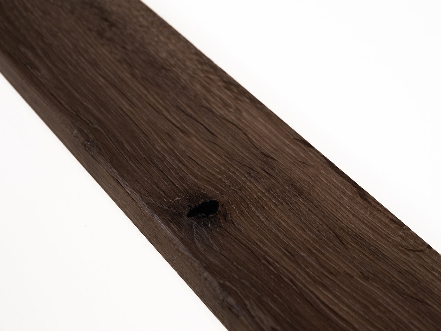 Solid Skirting Board Smoked Oak Rustic, 18x70x2000mm with radius, White oil, filled