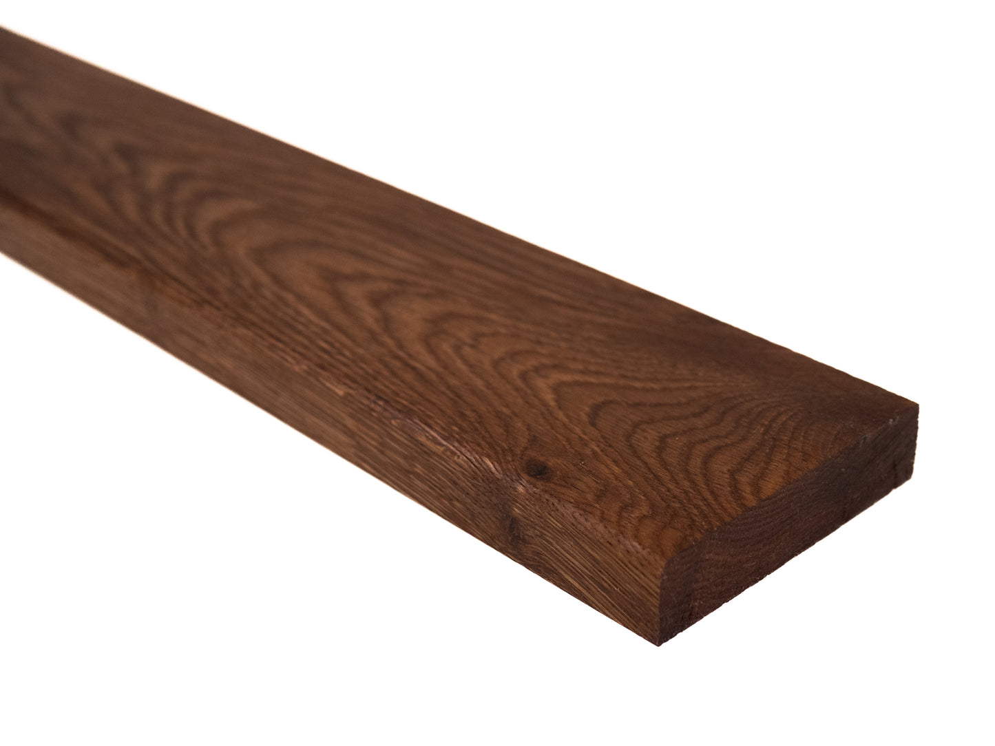 Solid Skirting Board Smoked Oak Rustic, 18x70x2000mm with radius, Natural oil, filled