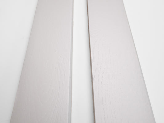 Grīdlīste Ozols Rustic, 18x70x2000mm ar rādiusu, balta krāsota, špaktelēta