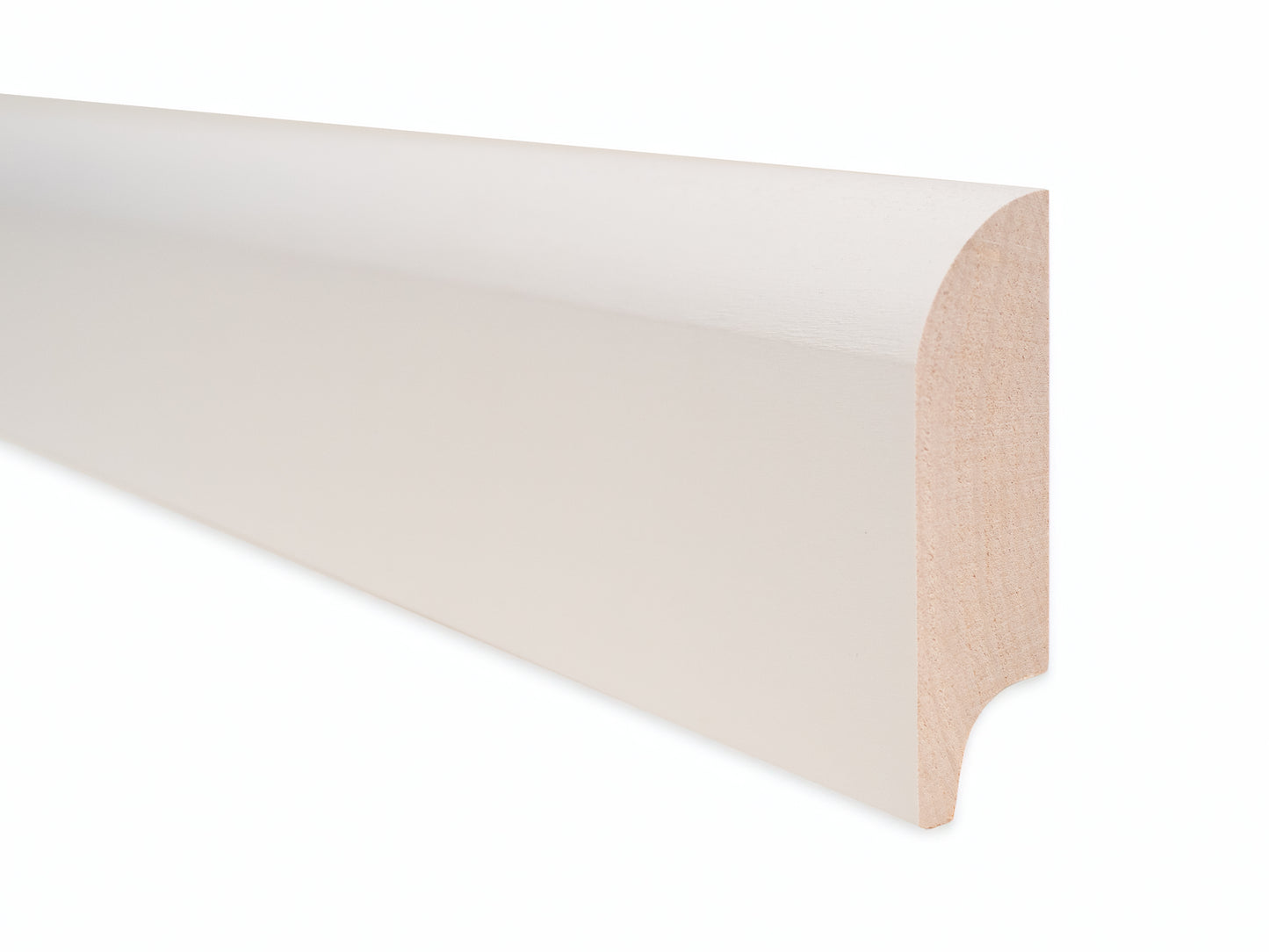 Grīdlīstes Bērzs Rustic 20x70mm Krāsots Balts 1,5-2,5m ar rādiusu 20mm