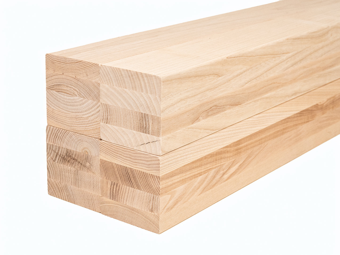 Līmētās oša koka brusas A/B 100x100 mm eļļots ar cietā vaska eļļu tonī Dabīgi balts