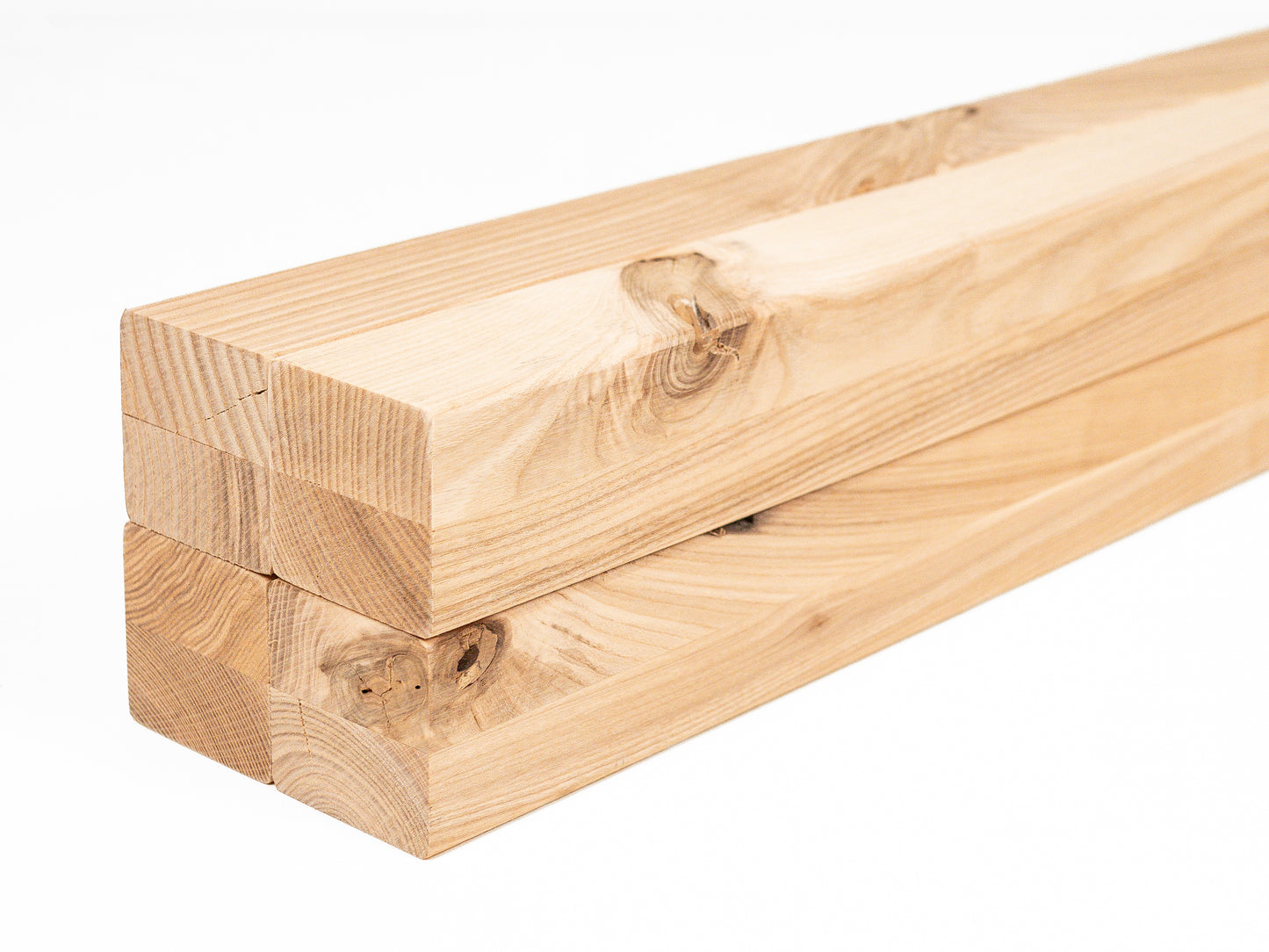 Līmētās oša koka brusas Rustic 50x50 mm bez virsmas apstrādes