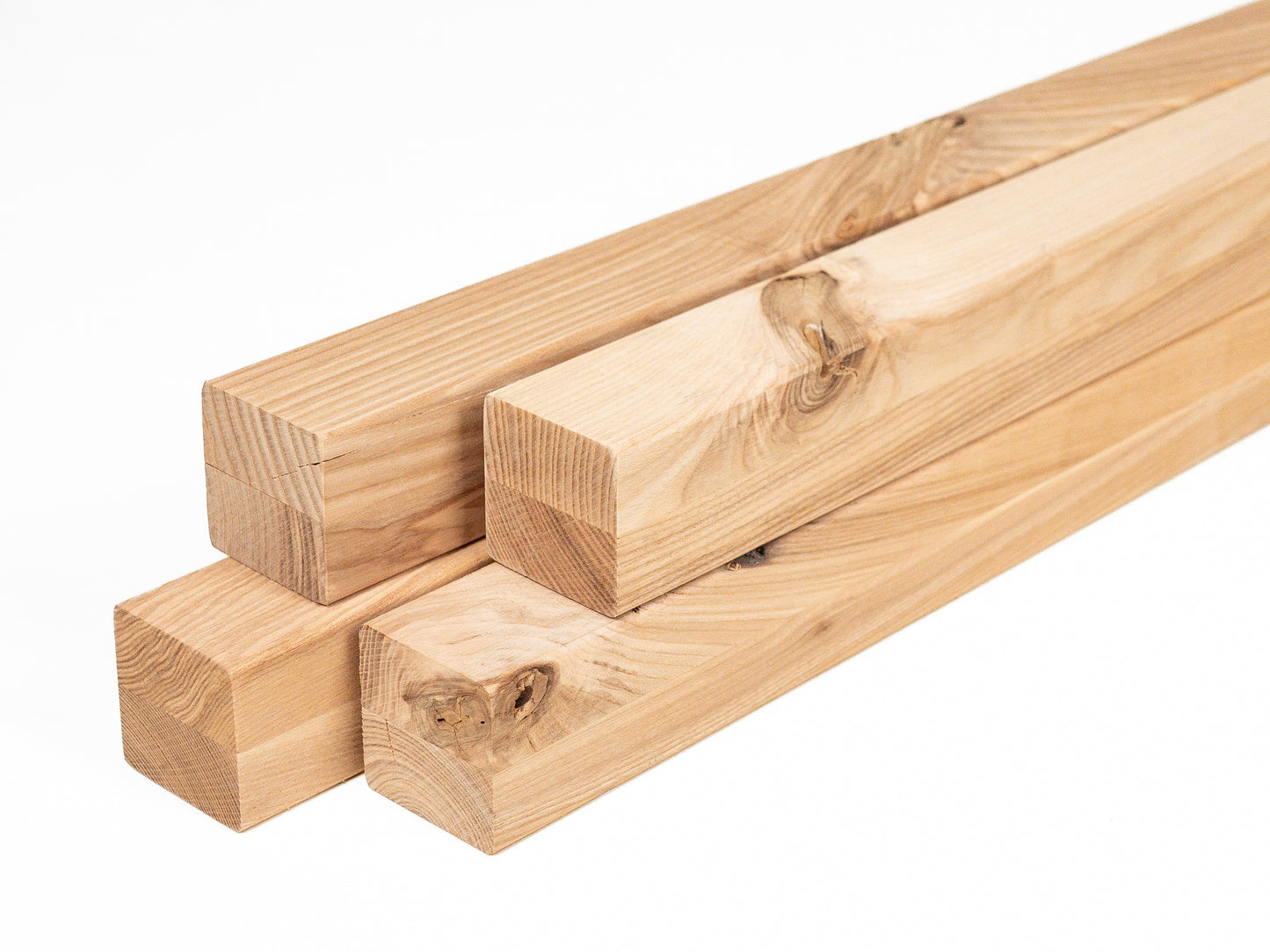 Līmētās oša koka brusas Rustic 50x50 mm bez virsmas apstrādes