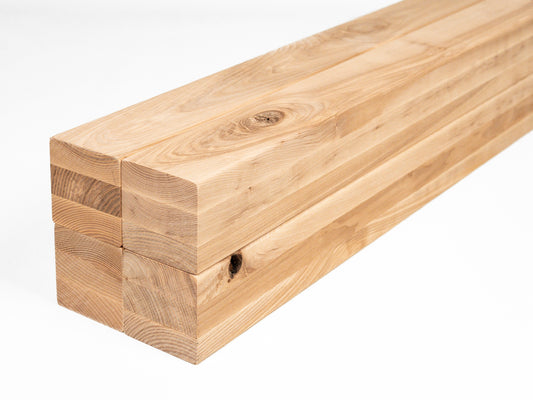 Līmētās oša koka brusas Rustic 70x70 mm eļļots ar cietā vaska eļļu tonī Dabīgi balts