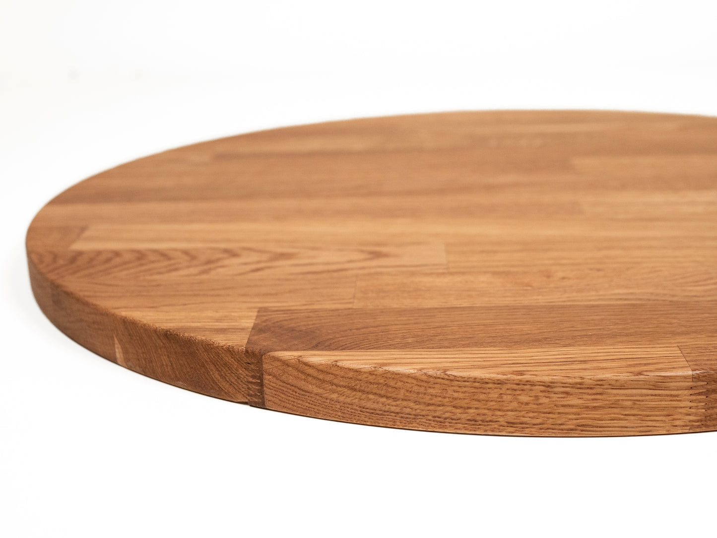 Round Tabletop Worktop Oak A/B, finger jointed lamellas, 40 mm, Natural oil