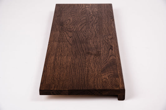 Stair tread Windowsill with overhang Oak A/B, finger jointed lamellas, 26 mm, Walnut oil