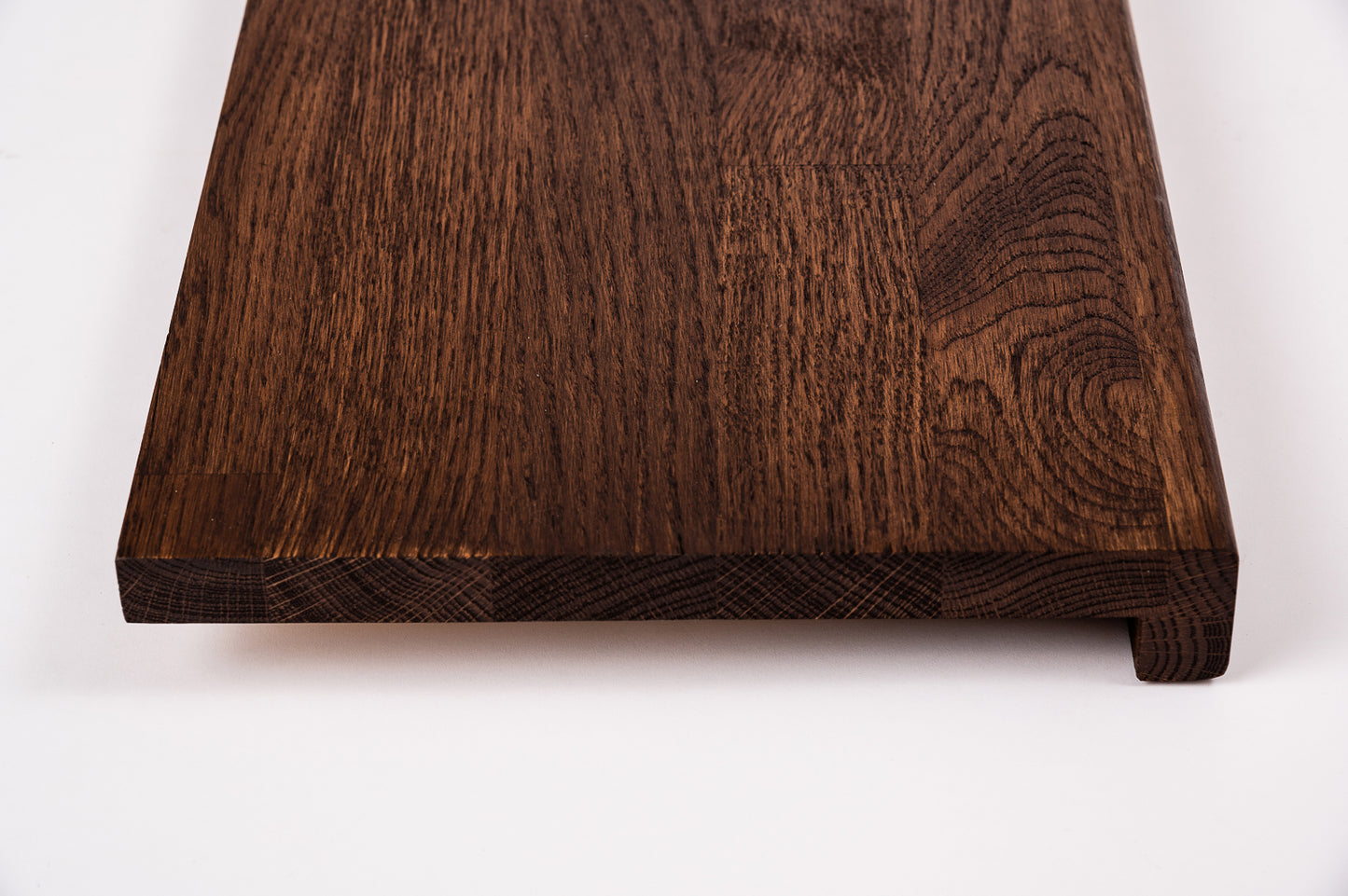 Stair tread Windowsill with overhang Oak Rustic, finger jointed lamellas, 20 mm, Walnut oil