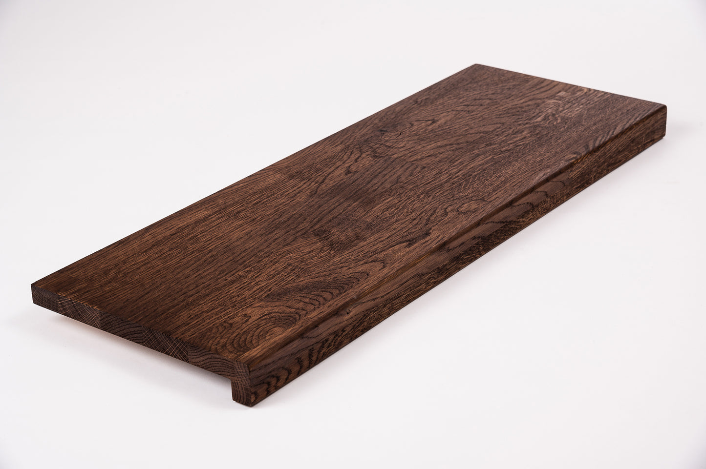 Stair tread Windowsill with overhang Oak Rustic, finger jointed lamellas, 20 mm, Walnut oil