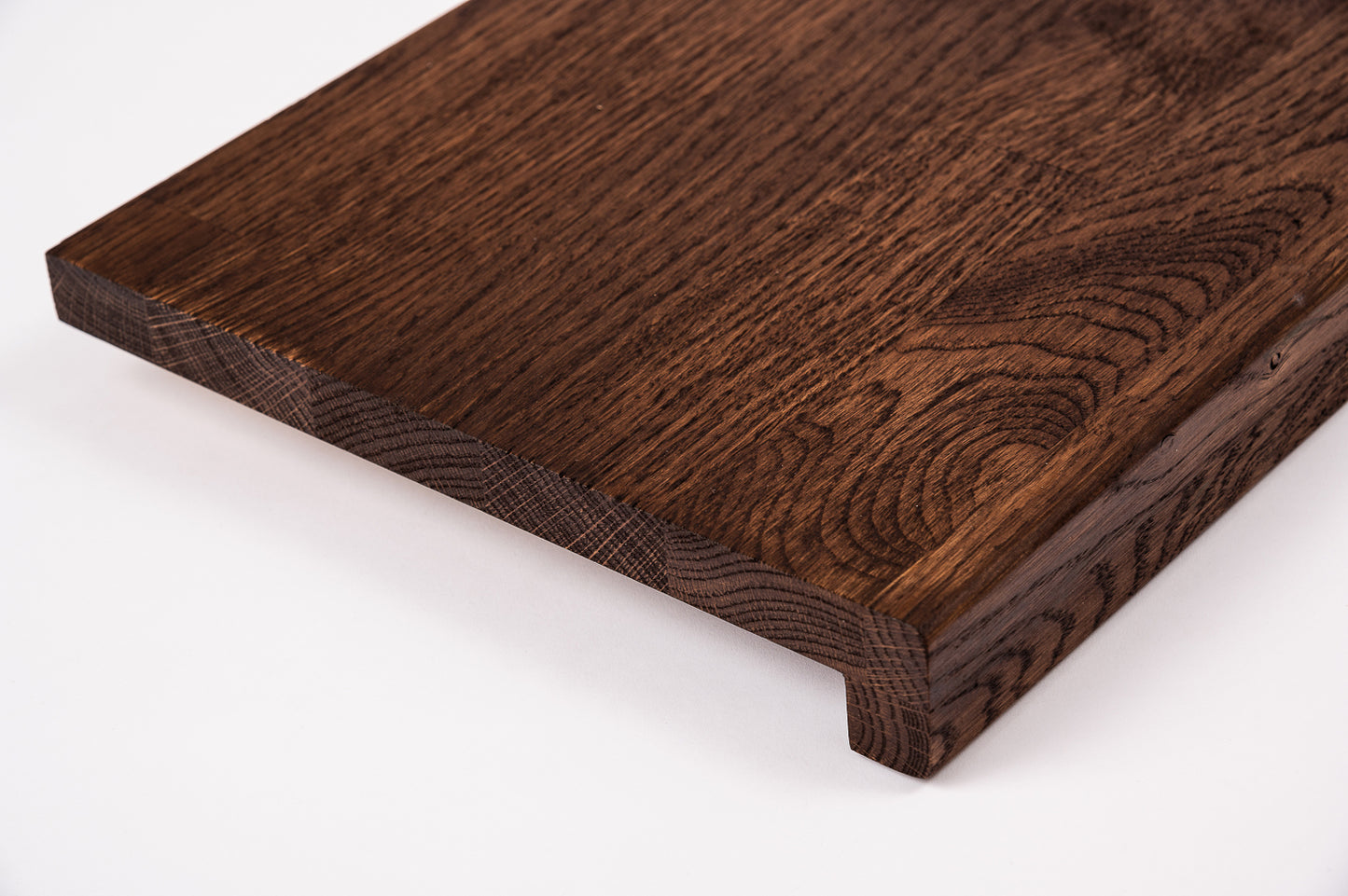 Stair tread Windowsill with overhang Oak Rustic, finger jointed lamellas, 20 mm, Walnut oil