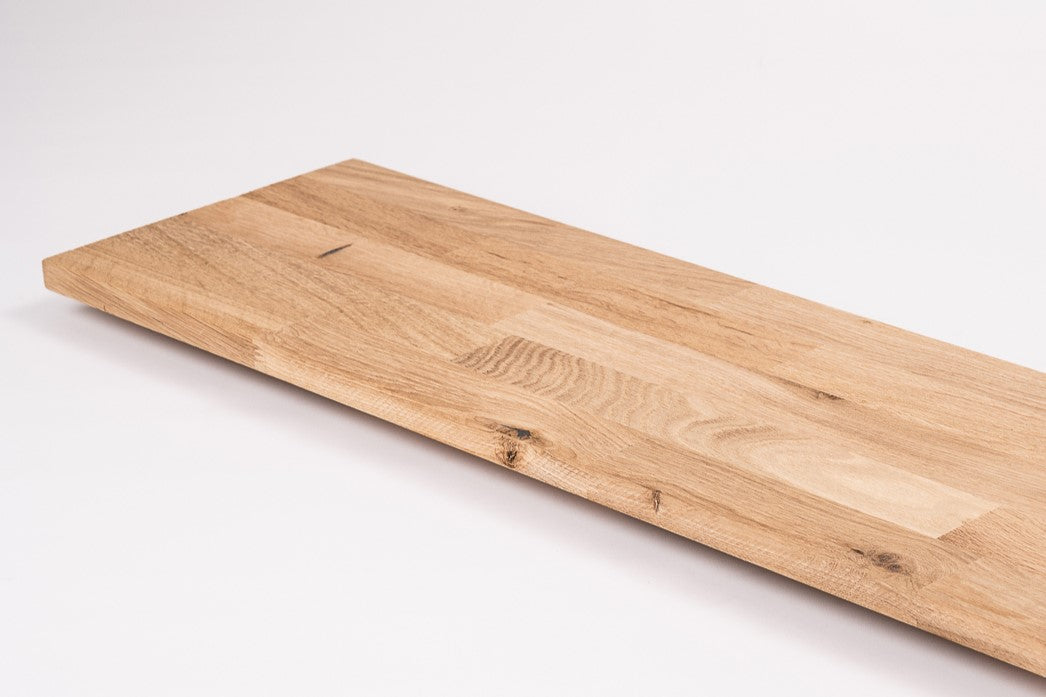 Shelf Stair tread Riser Windowsill Oak Rustic, finger jointed lamellas, 20 mm, Unfinished
