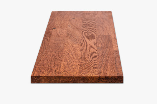 Plaukts, trepju pakāpiens, pretpakāpiens, palodze, Ozols Rustic, audzētas lameles, 26 mm, eļļots tonī Ķirsis