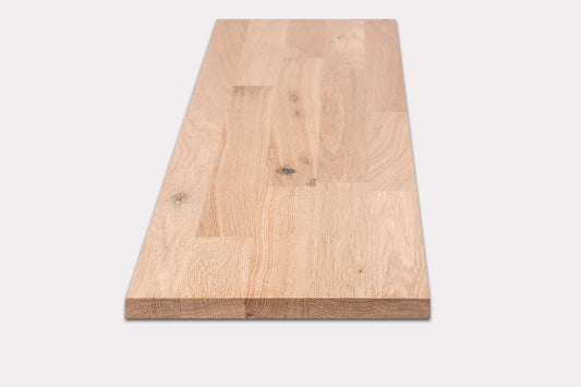 Plaukts, trepju pakāpiens, pretpakāpiens, palodze, Ozols A/B, audzētas lamellas, 26 mm, Kaļķots balti eļļots