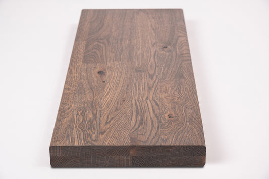 Plaukts, trepju pakāpiens, pretpakāpiens, palodze, Ozols Rustic, audzētas lameles, 40 mm, 2-kārt, eļļots Grafīta tonī