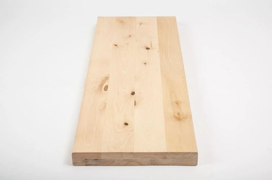 Plaukts, trepju pakāpiens, pretpakāpieni, palodze Bērzs Rustic, pilnas lameles, 40 mm, 2 slāņu, Eļļots ar cietā vaska eļļu, tonis Dabīgi balts