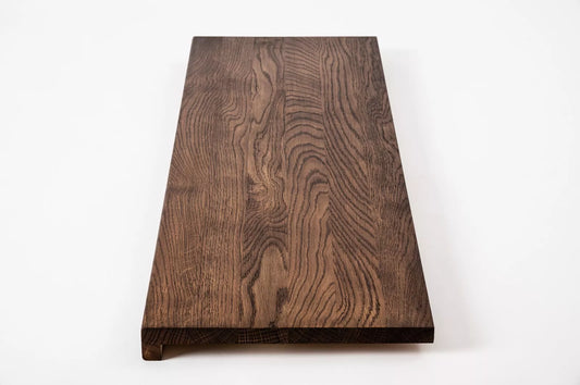 Stair tread Windowsill with overhang Oak A/B, full stave lamellas, 20 mm, Walnut oil