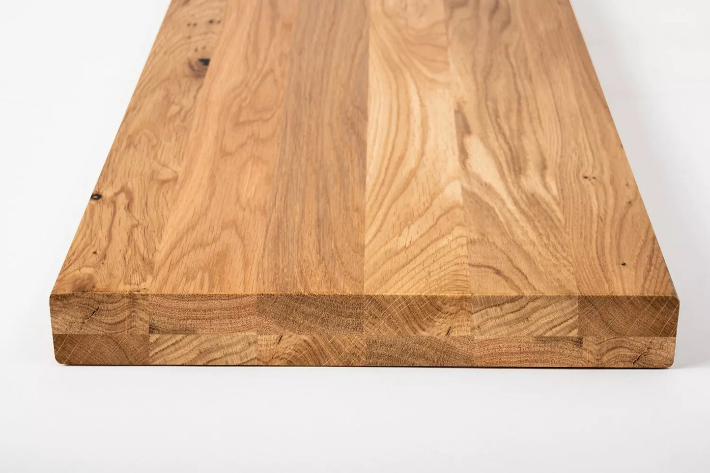 Shelf Stair tread Riser Windowsill Oak Rustic, full stave lamellas, 35 mm, 2-layer, Matte lacquered
