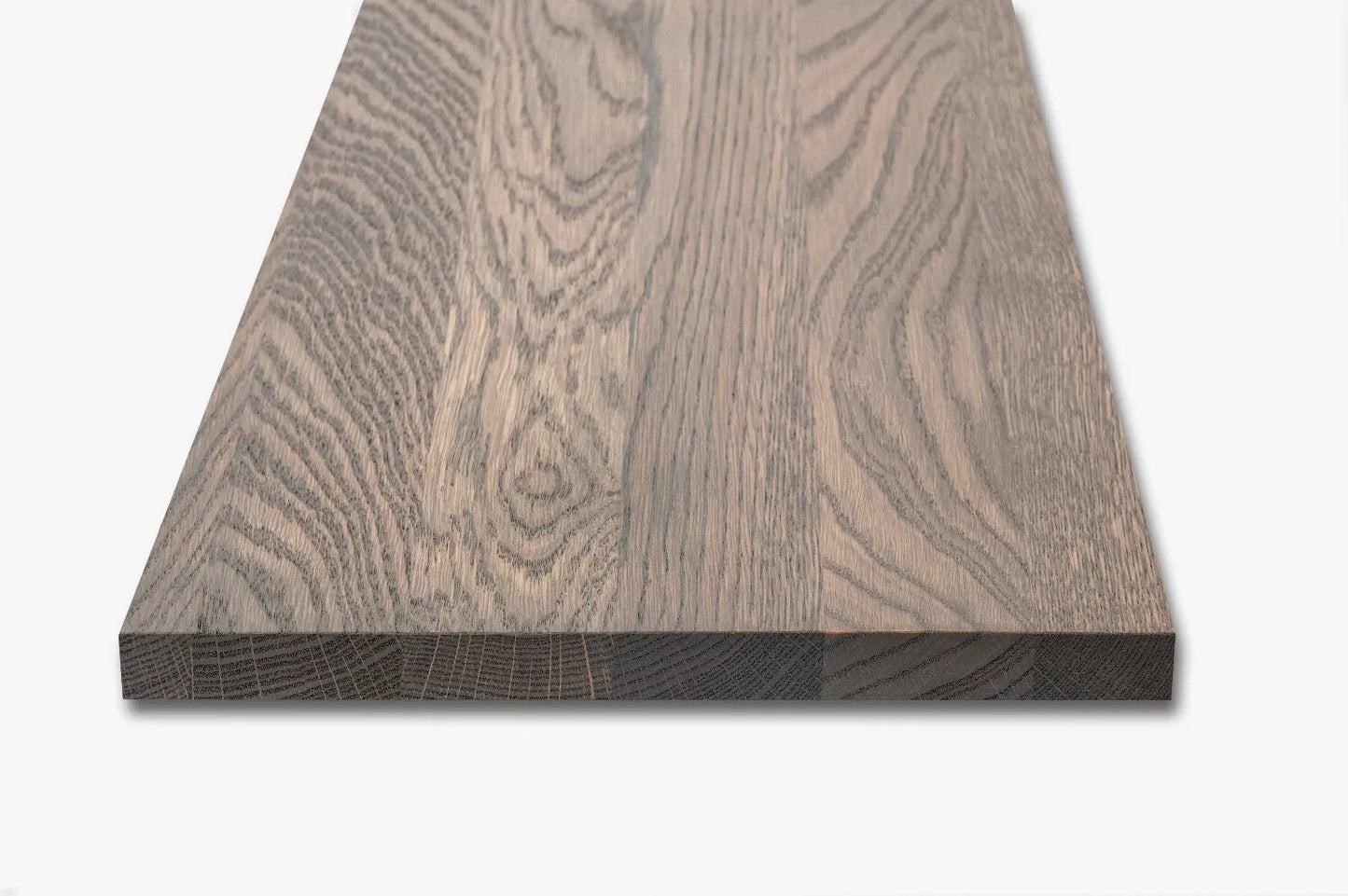 Shelf Stair tread Riser Windowsill Oak A/B, full stave lamellas, 16 mm, Graphite oil