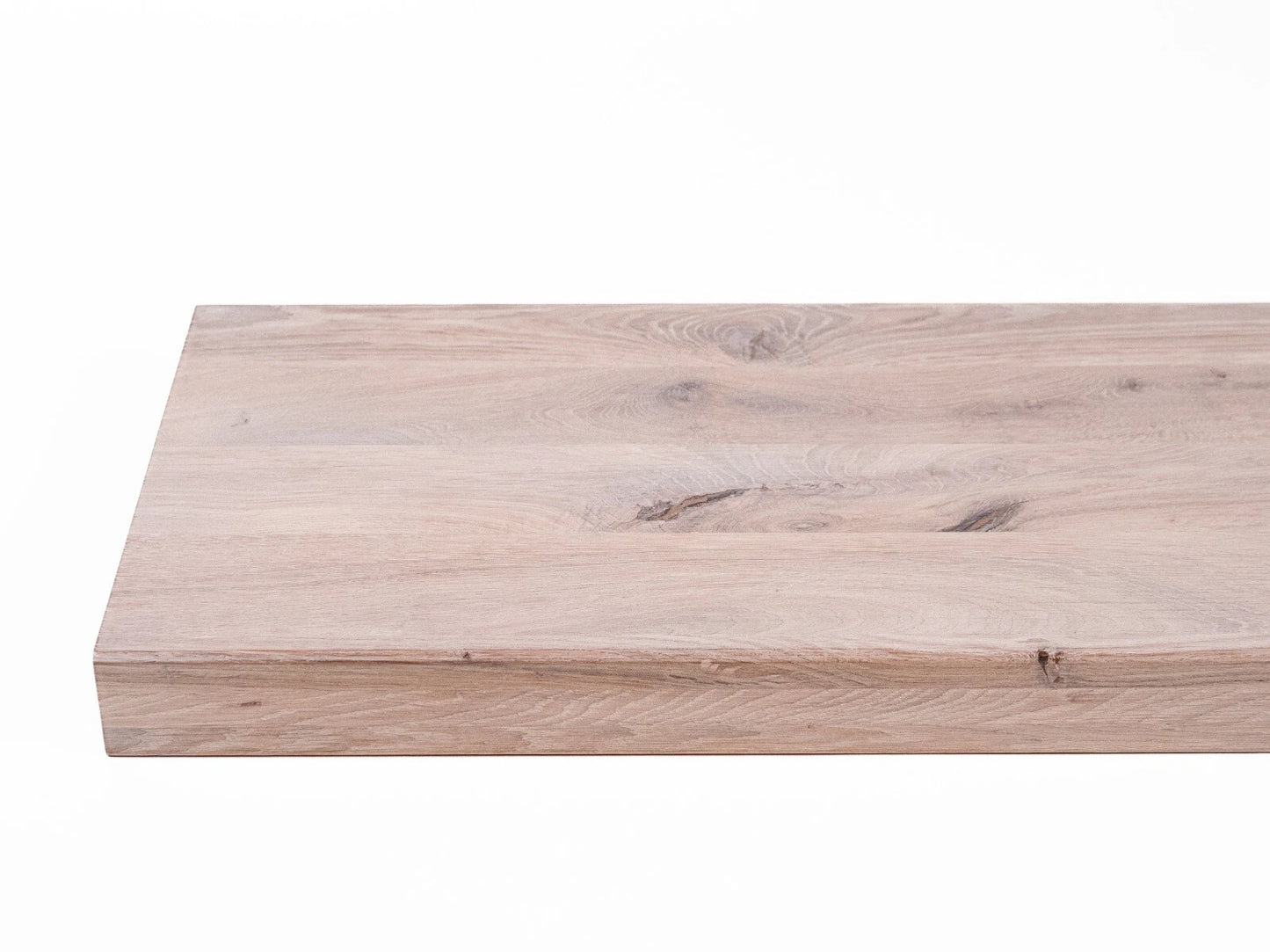 Plaukts, trepju pakāpiens, pretpakāpiens, palodze, Ozols Rustic, pilnas lameles, 52 mm, 3-kārt, Kaļķots balti eļļots