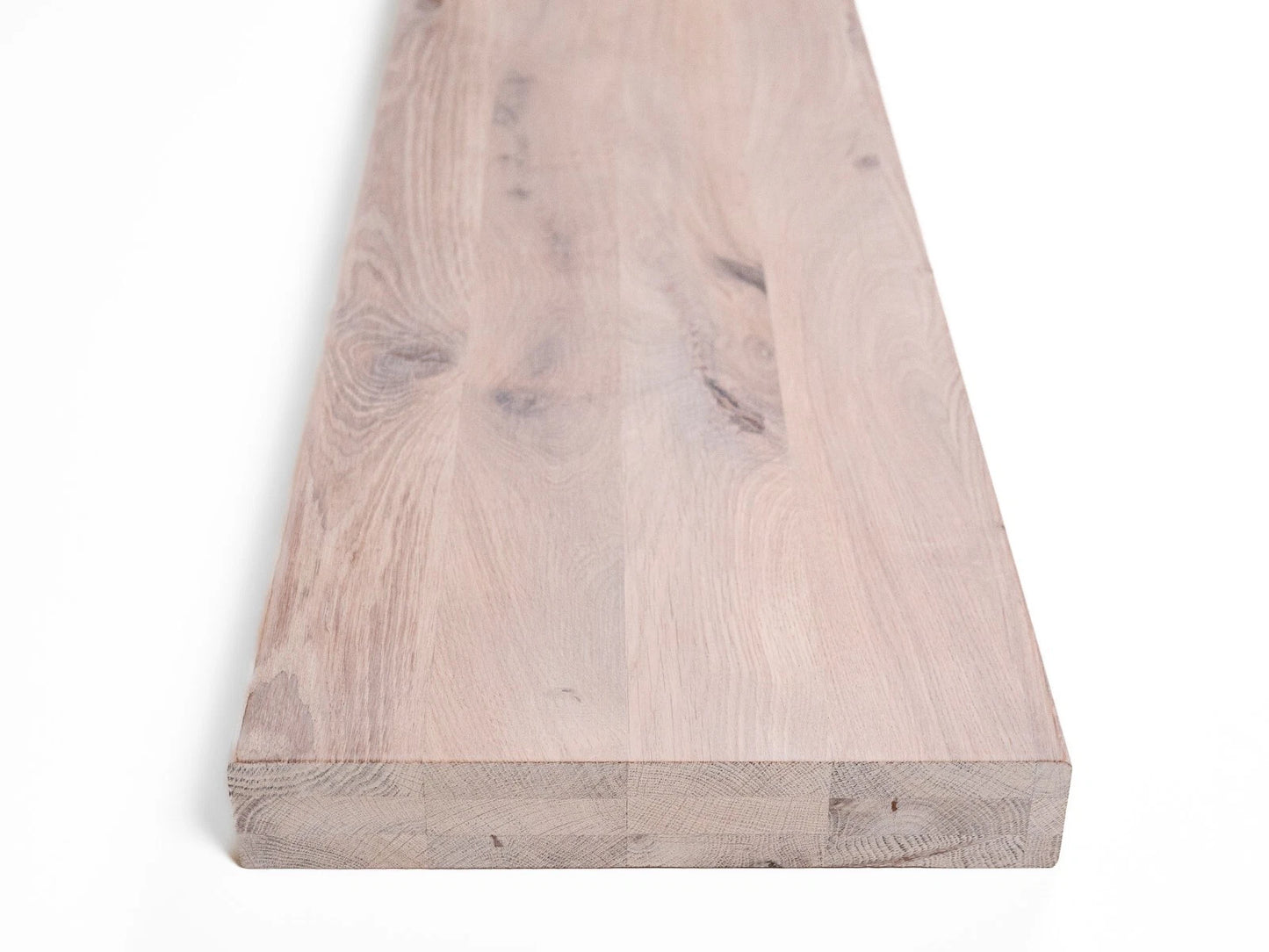 Plaukts, trepju pakāpiens, pretpakāpiens, palodze, Ozols Rustic, pilnas lameles, 52 mm, 3-kārt, Kaļķots balti eļļots
