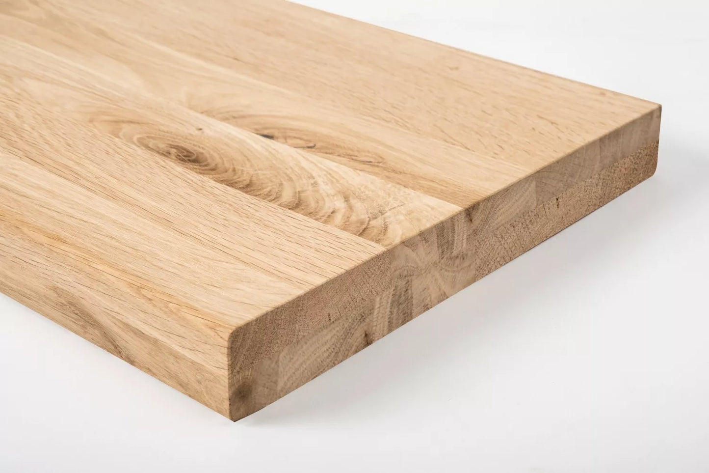 Shelf Stair tread Riser Windowsill Oak Rustic, full stave lamellas, 35 mm, 2-layer, Unfinished