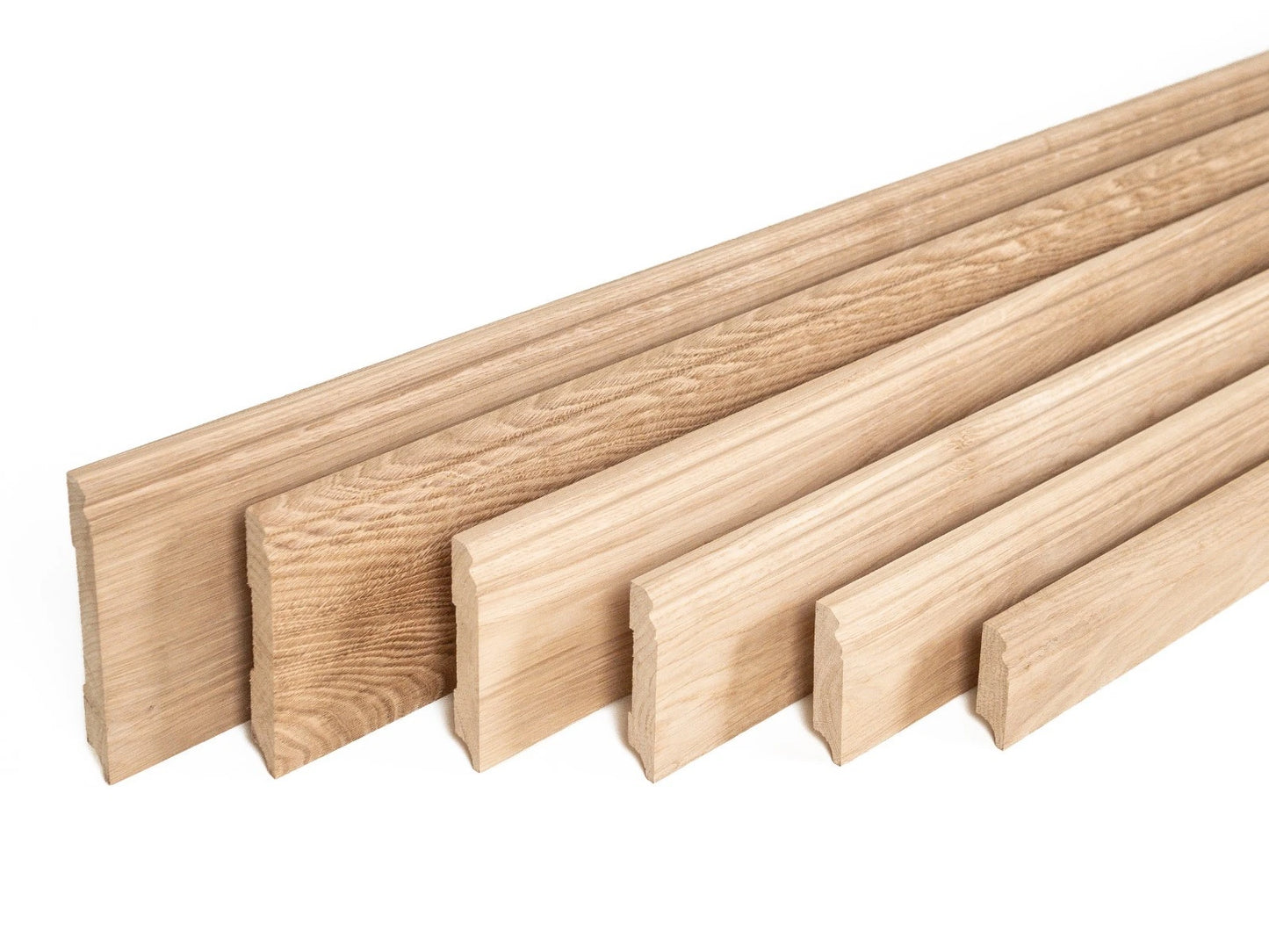 Grīdlīstes Ozols A/B 20x130mm bez virsmas apstrādes 1,5-2,5m Hamburgas profils
