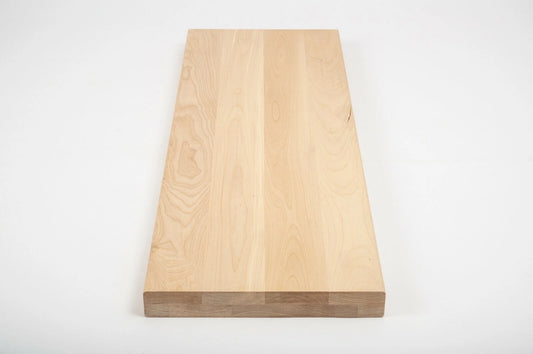 Plaukts, trepju pakāpiens, pretpakāpieni, palodze Bērzs A/B, pilnas lameles, 40 mm, 2 slāņu, Eļļots ar cietā vaska eļļu, tonis Dabīgi balts