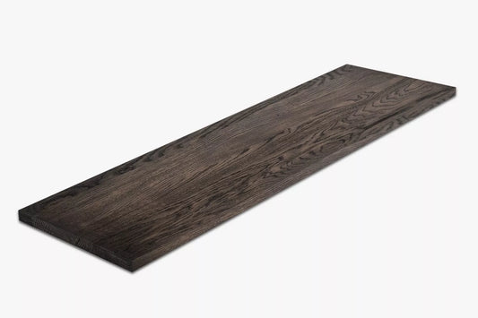 Shelf Stair tread Riser Windowsill Oak A/B, full stave lamellas, 16 mm, Black oil