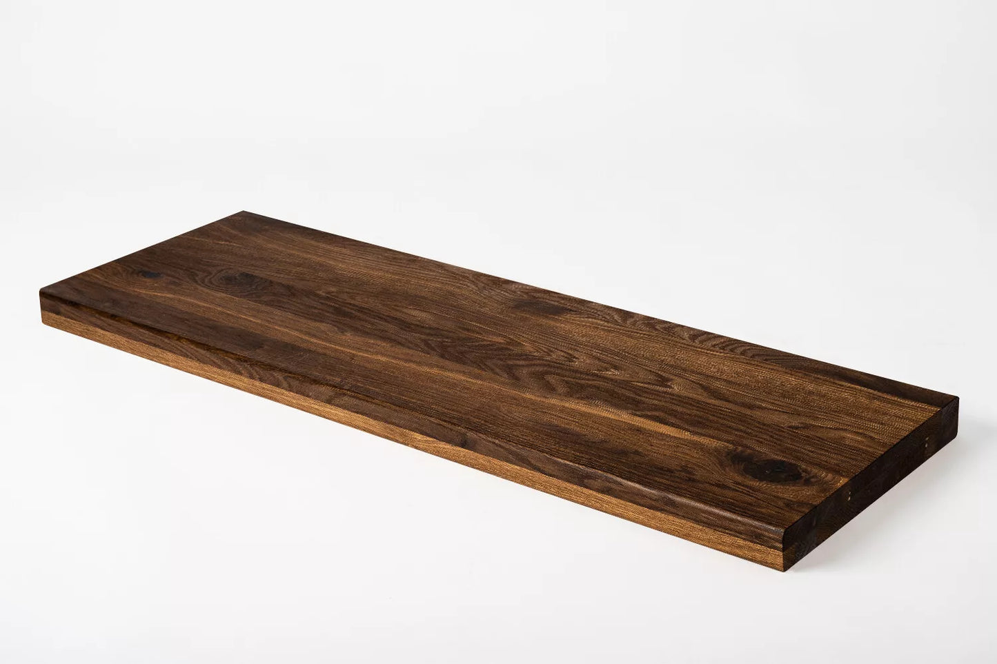 Shelf Stair tread Riser Windowsill Smoked Oak Rustic, full stave lamellas, 40 mm, 2-layer, Hard wax oil Natural (colourless)