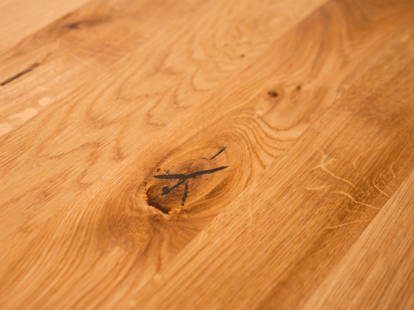 Taisnstūra virsma Ozols Rustic, pilnas lameles, 52 mm, 3-kārt, Dabīgi eļļots