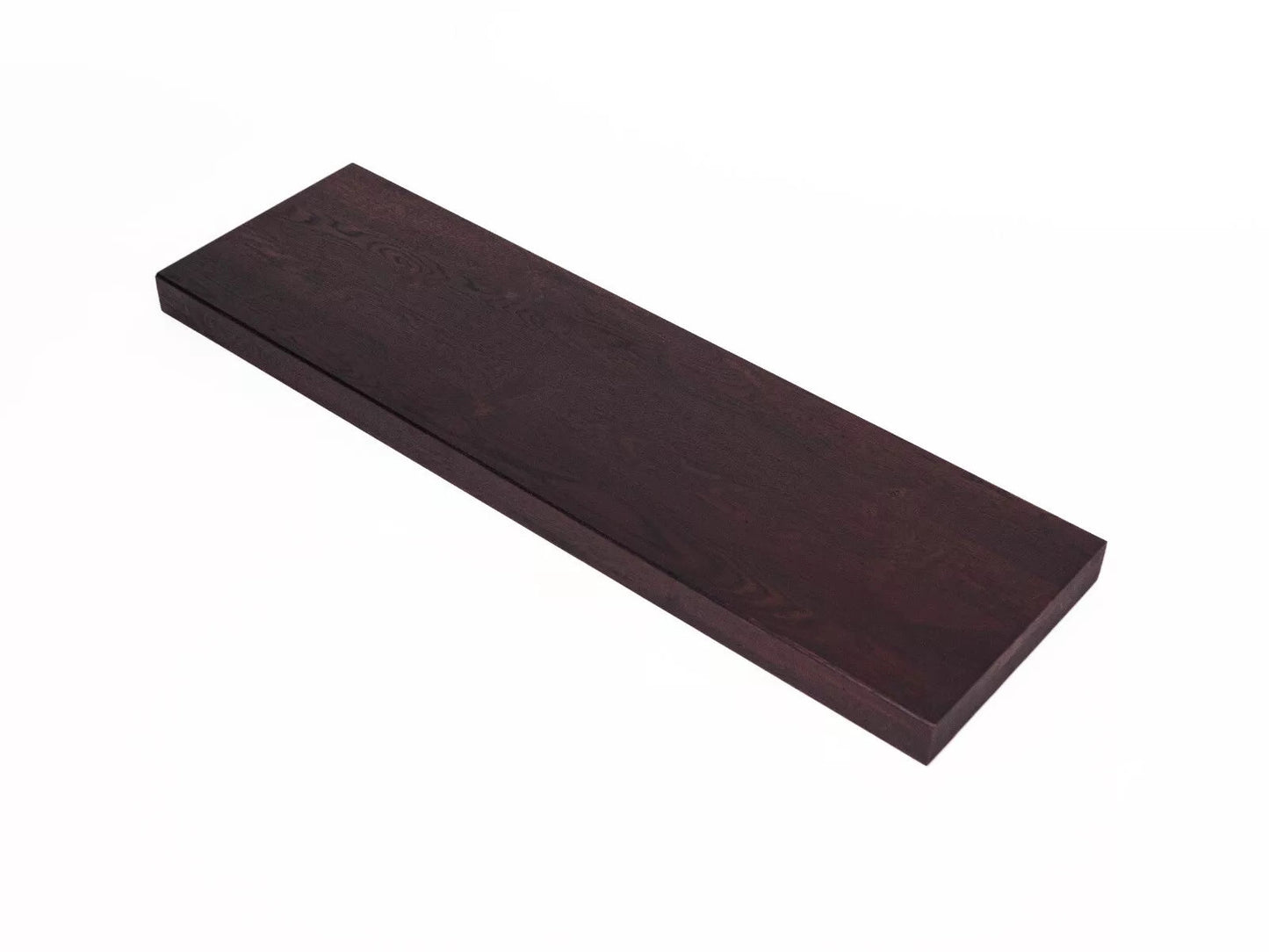 Shelf Stair tread Riser Windowsill Oak Rustic, full stave lamellas, 52 mm, 3-layer, Dark walnut oil