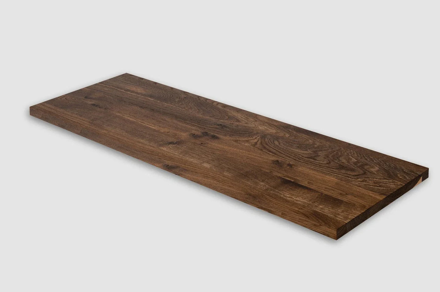 Plaukts, trepju pakāpiens, pretpakāpiens, palodze, Kūpināts Ozols, Rustic, pilnas lameles, 20 mm, eļļots ar bezkrāsas cietā vaska eļļu