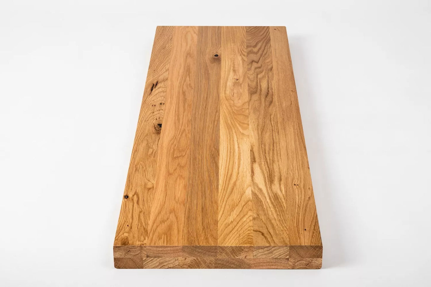 Shelf Stair tread Riser Windowsill Oak Rustic, full stave lamellas, 35 mm, 2-layer, Matte lacquered