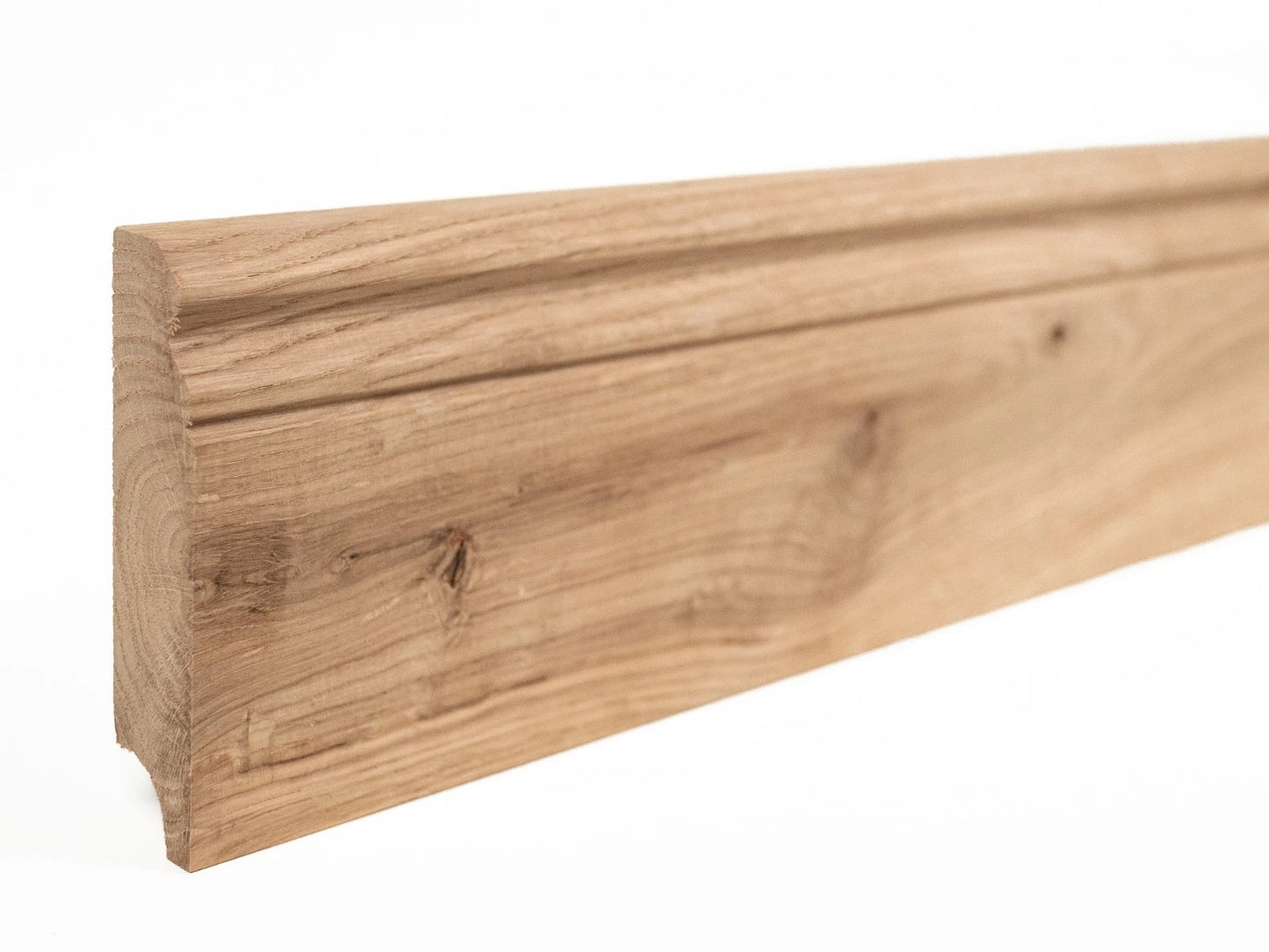 Solid Skirting Board Oak Rustic 20x90mm Hard wax oil Natural white 1,5-2,5m Hamburg Profile
