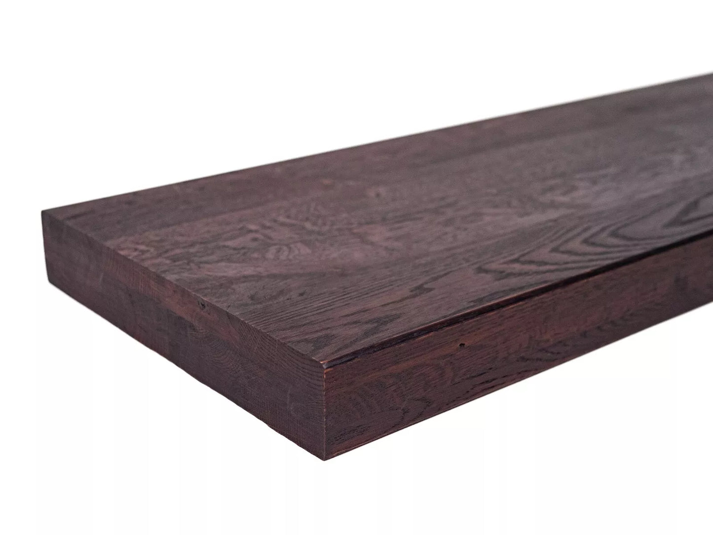 Shelf Stair tread Riser Windowsill Oak Rustic, full stave lamellas, 52 mm, 3-layer, Dark walnut oil