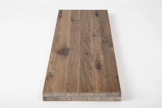 Plaukts, trepju pakāpiens, pretpakāpiens, palodze, Kūpināts Ozols, Rustic, pilnas lameles, 40 mm, 2-kārt, Balti eļļots