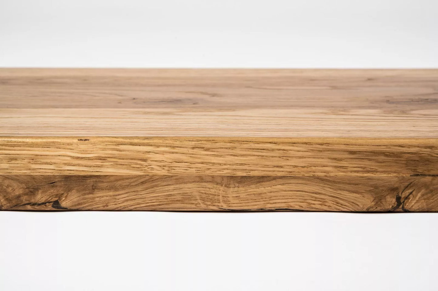 Shelf Stair tread Riser Windowsill Oak Rustic, full stave lamellas, 35 mm, 2-layer, Bronze oil