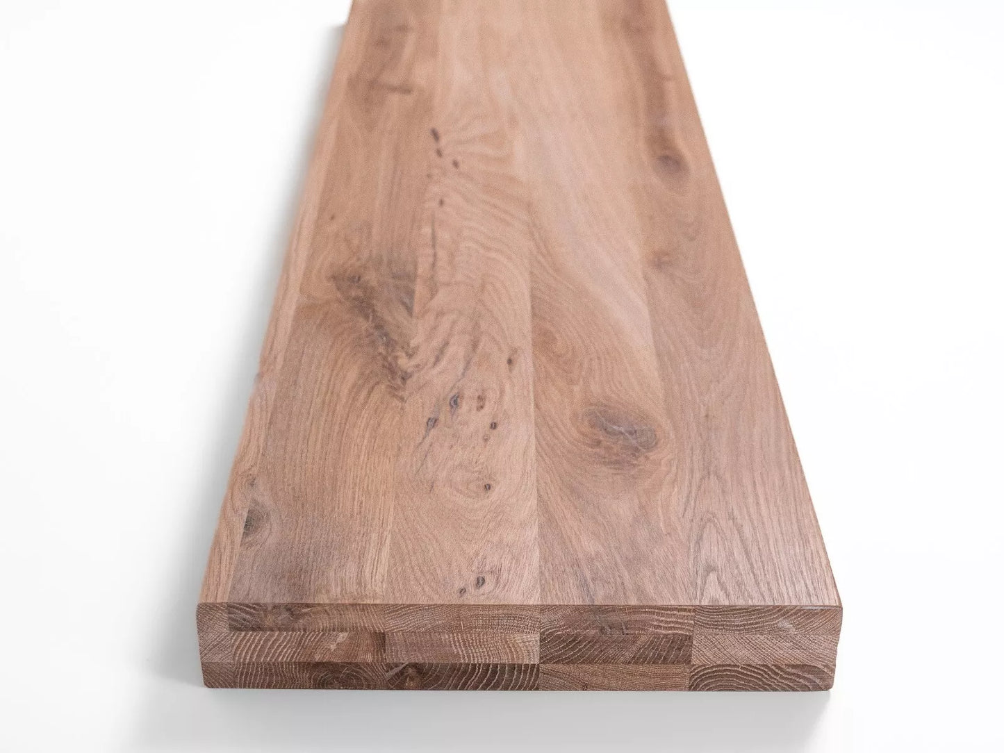 Plaukts, trepju pakāpiens, pretpakāpiens, palodze, Ozols Rustic, pilnas lameles, 52 mm, 3-kārt, Balti eļļots