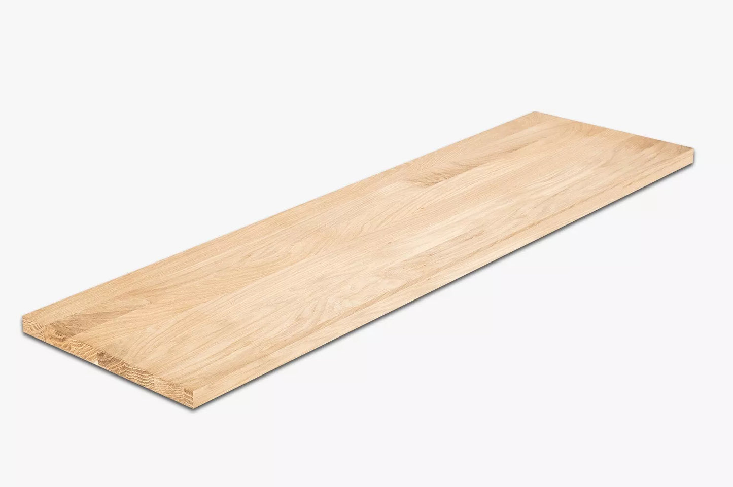 Shelf Stair tread Riser Windowsill Oak A/B, full stave lamellas, 26 mm, Hard wax oil Natural white