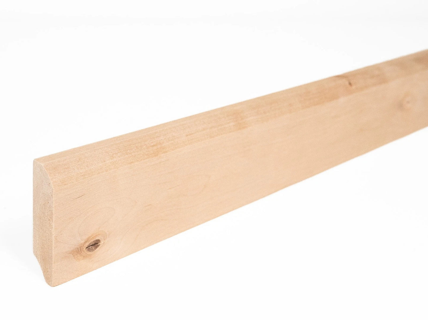 Solid Skirting Board Birch Rustic 24x80mm Hard wax oil Natural white 2000 mm with radius 5mm without filling