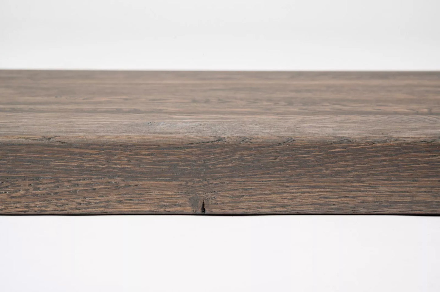 Shelf Stair tread Riser Windowsill Oak Rustic, full stave lamellas, 40 mm, 2-layer, Graphite oil