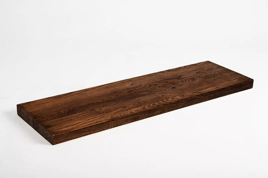 Shelf Stair tread Riser Windowsill Oak Rustic, full stave lamellas, 35 mm, 2-layer, Walnut oil