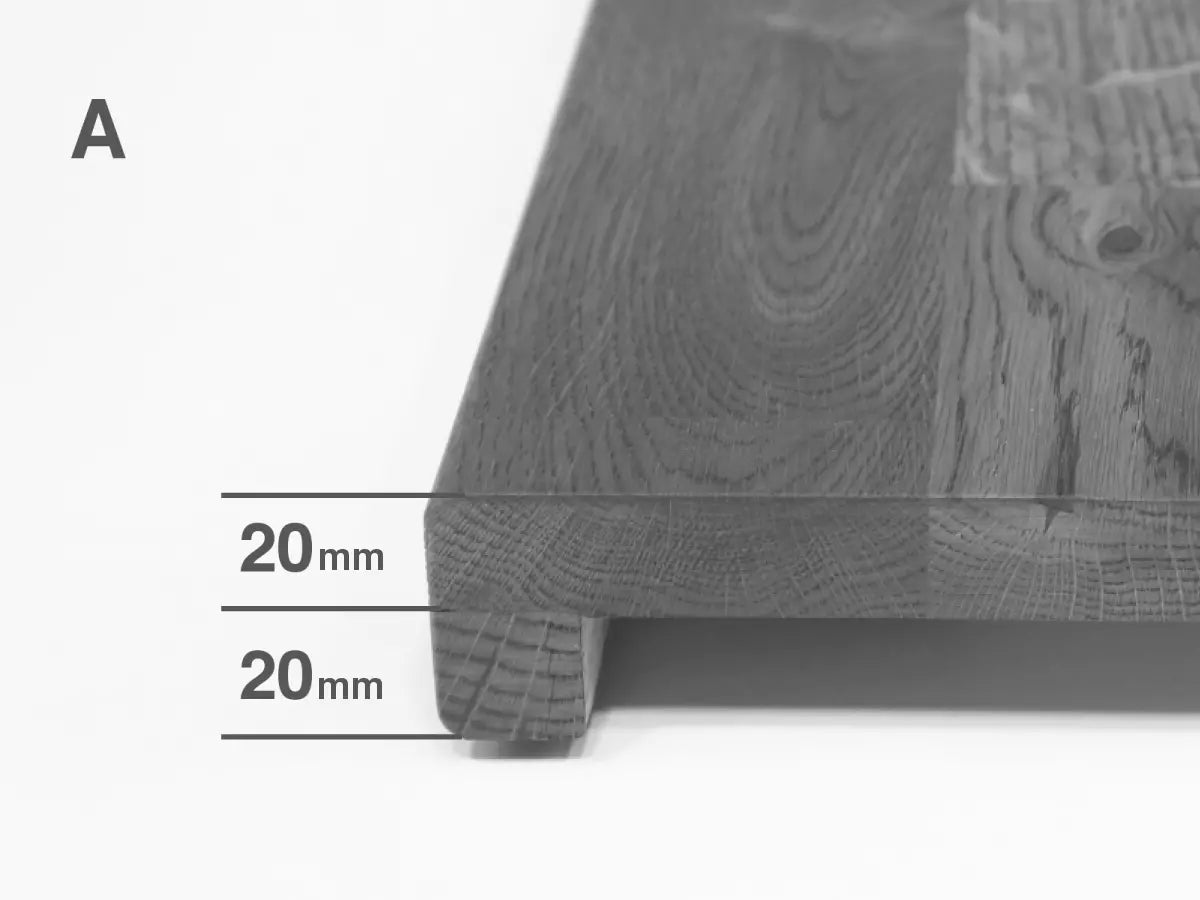 Trepju pakāpiens, palodze, Dižskābardis A/B, pilnas lameles, 20 mm, eļļots ar bezkrāsas cietā vaska eļļu