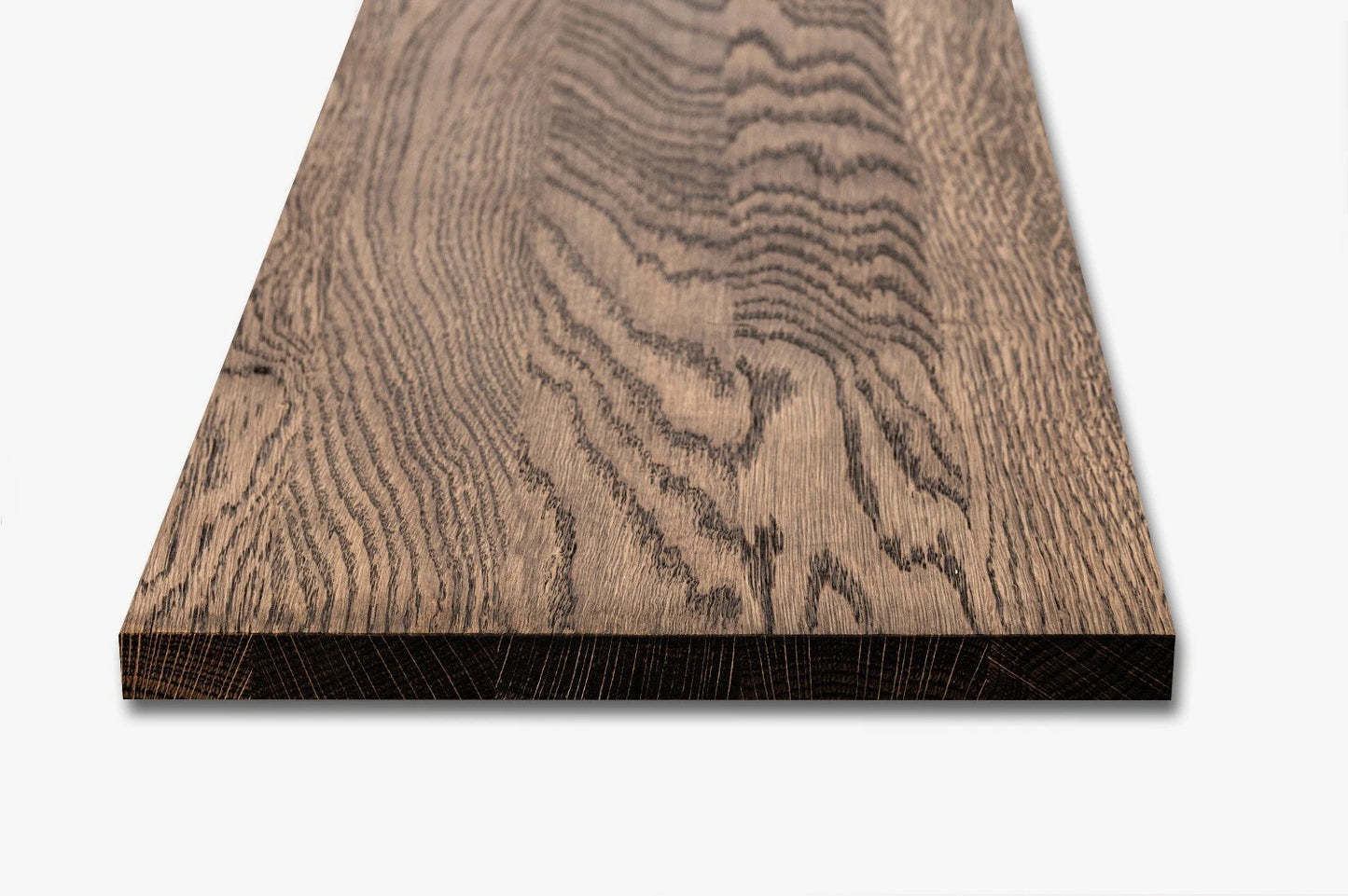 Shelf Stair tread Riser Windowsill Oak A/B, full stave lamellas, 20 mm, Smoked oil