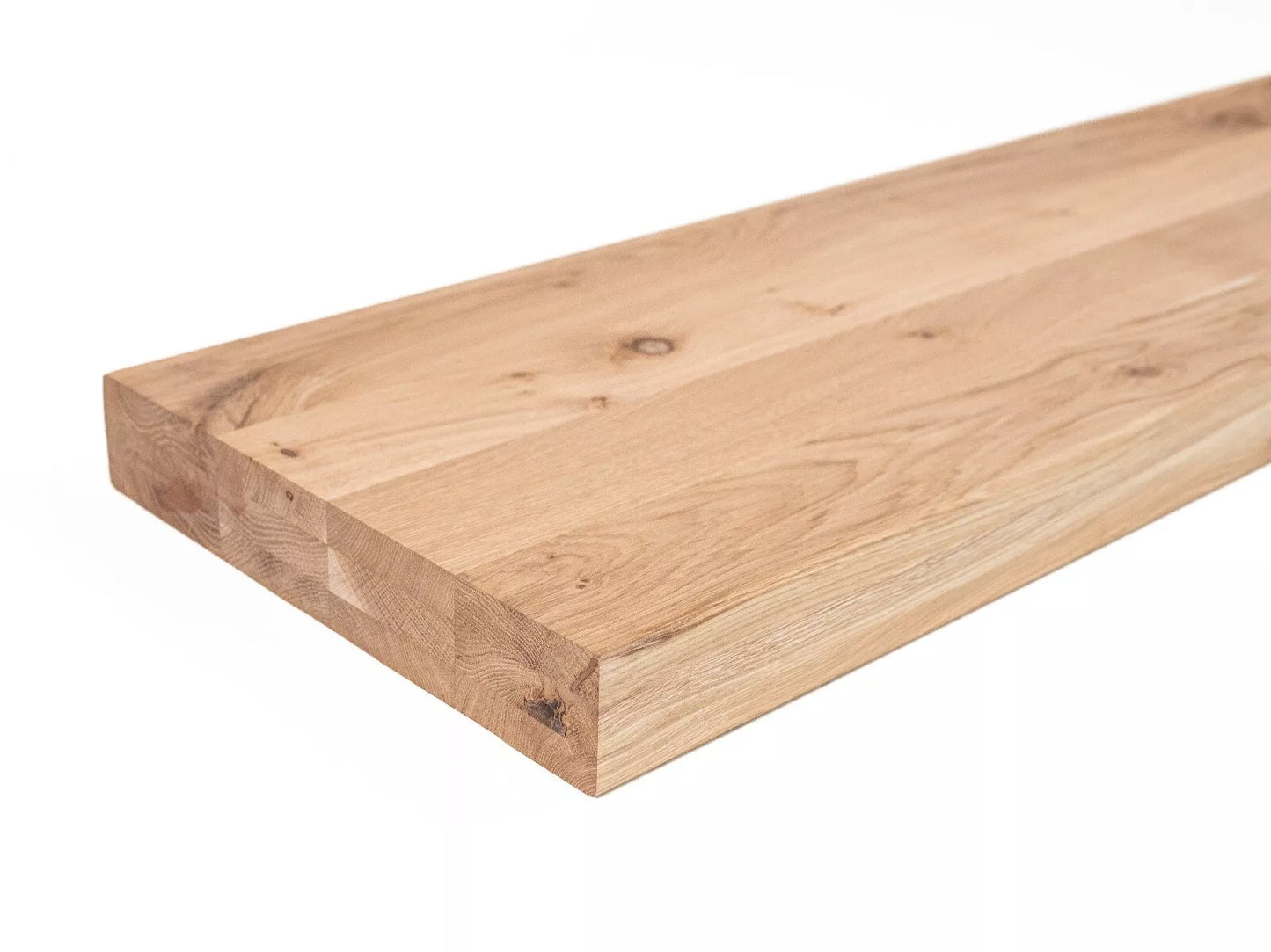 Plaukts, trepju pakāpiens, pretpakāpiens, palodze, Ozols Rustic, pilnas lameles, 52 mm, 3-kārt, eļļots ar cietā vaska eļļu tonī Dabīgi balts