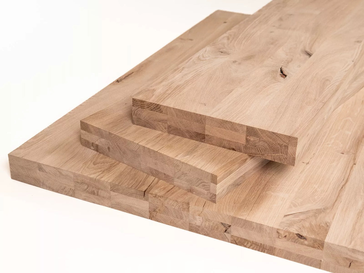 Līmēta masīvkoks plātne DIY Ozols Rustic, pilnas lameles fixētā platumā, 52mm, 3-kārt